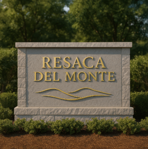 Resaca Del Monte entrance sign