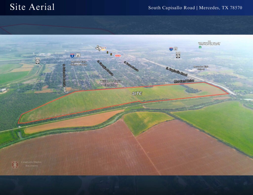 Aerial view of land site, South Capisallo Road, Mercedes.