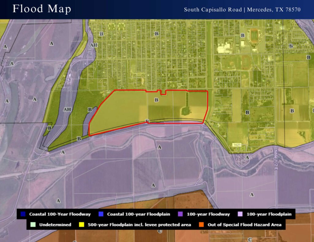 South Capisallo Road flood map, Mercedes, TX