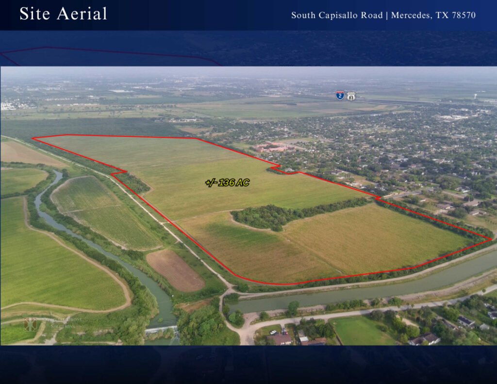 Aerial view of land, Mercedes, TX